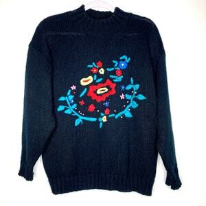 Vintage Jamie Scott Floral Embroidered Sweater